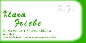 klara friebe business card